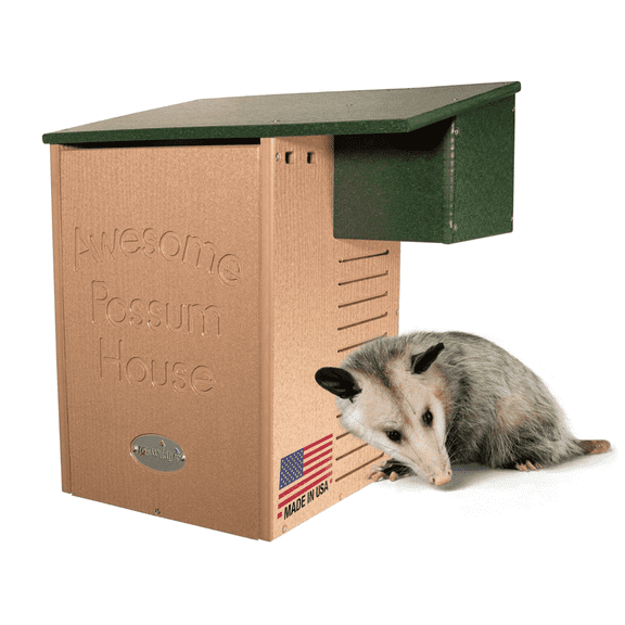 JCS Wildlife Recycled Poly Lumber Awesome Possum House - Outdoor Shelter for Opossums - Eco-Friendly Materials