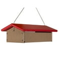 thumbnail image 1 of JCs Wildlife Recycled Upside Down Double Suet Feeder Tan W/ Cardinal Red Roof - 4 Suet Cake Capacity - Keeps Cakes Dry, 1 of 11