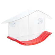 JCs Wildlife Swoop Recycled Poly Lumber Window Bird Feeder - Holds 2 Cups of Bird Seed Red