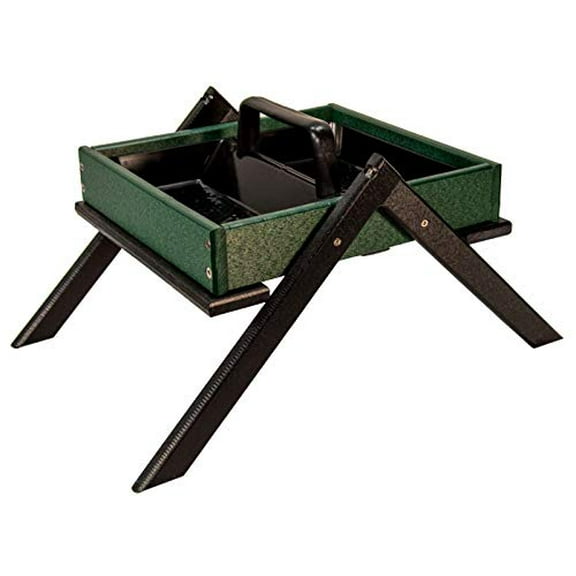 JCs Wildlife Removable Tray Ground Bird Feeder - Platform Bird Feeder - Holds 4 Cups of Seed (Medium, Green)