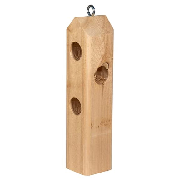 JCs Wildlife Wood Suet Log Jammer Suet Plug Feeder - Holds 3 Suet Plugs - Woodpecker Feeder - Made in the USA
