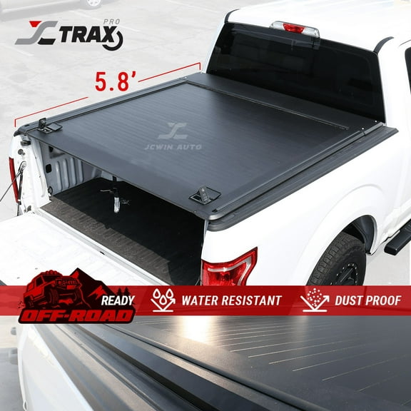 JCwin Auto Retractable Aluminum Pro Tonneau Cover, for 2009 - 2020 Ram 1500 Short Bed/ 5.8' Truck Bed, off-road