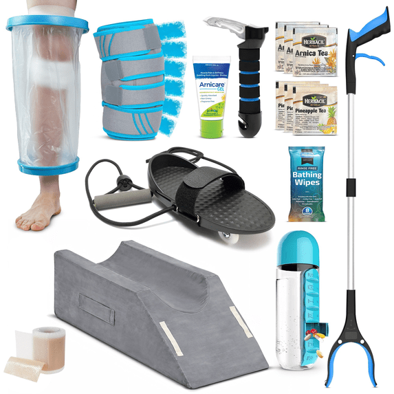 JD Care Knee Surgery Recovery Kit (27 pc set) – Post Surgery Comfort & Mobility Supplies