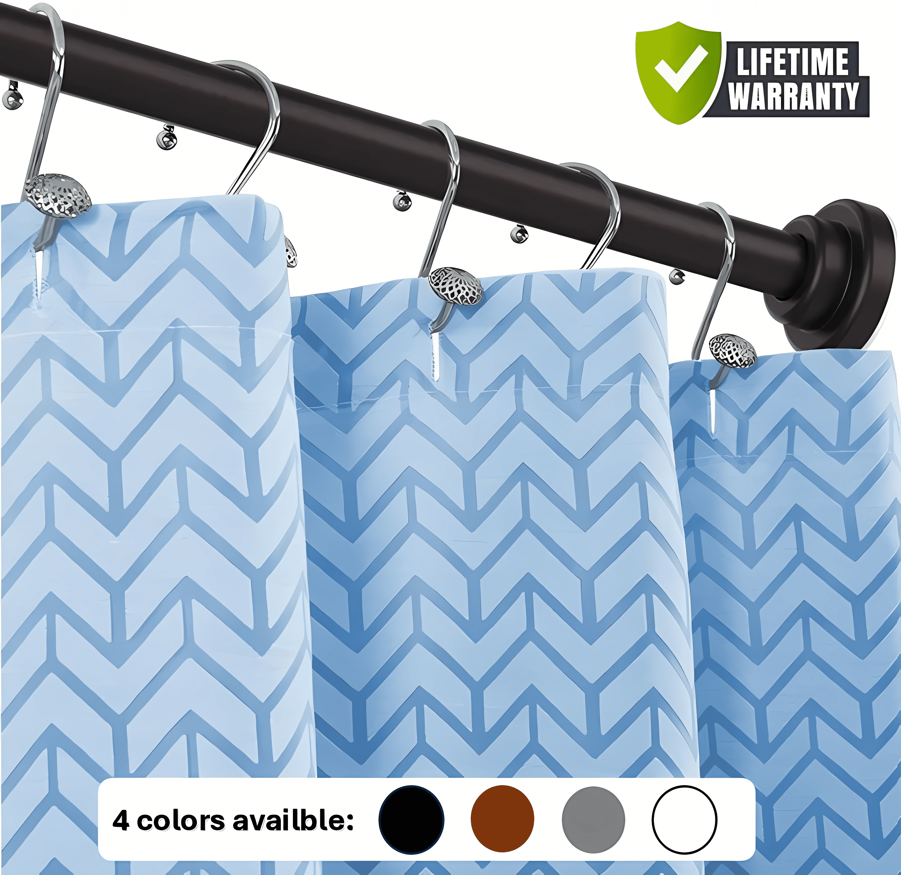 Bronze Adjustable Tension Shower Curtain Rod 42-72 Inches