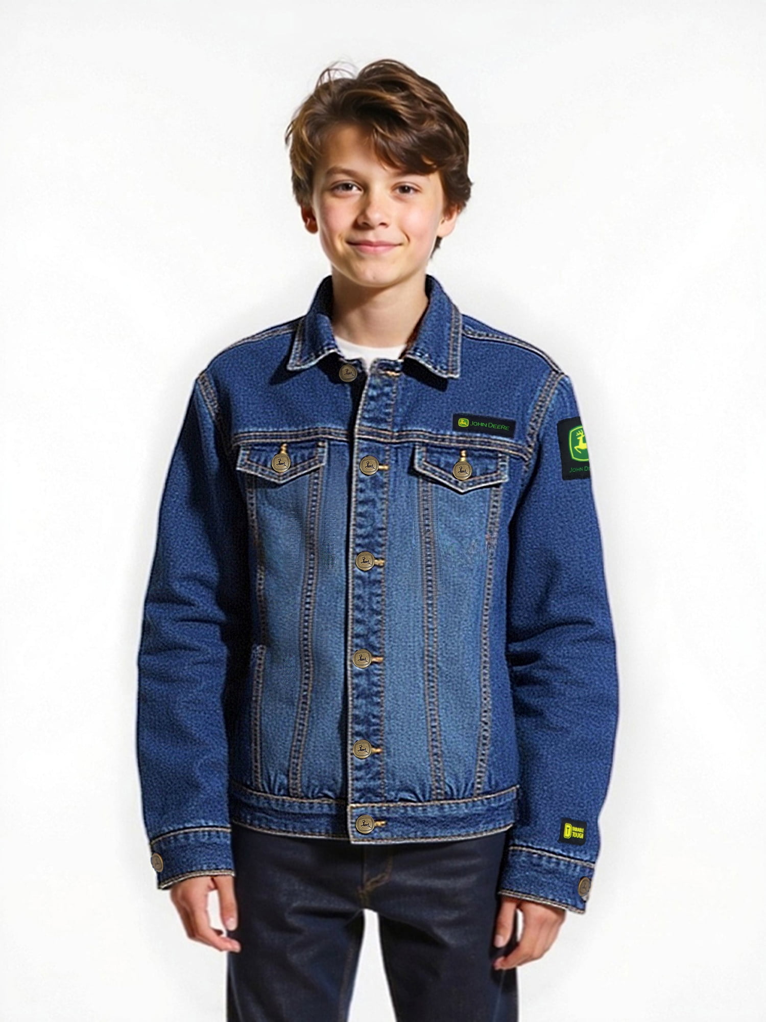 John Deere Boys Denim Trucker Jacket, Sizes 4-16 - Walmart.com