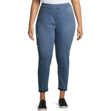 JD/TS Women Plus Size Plus Size Pull On Denim Jeans Pants 0X 1X 2X 3X 4X 5X