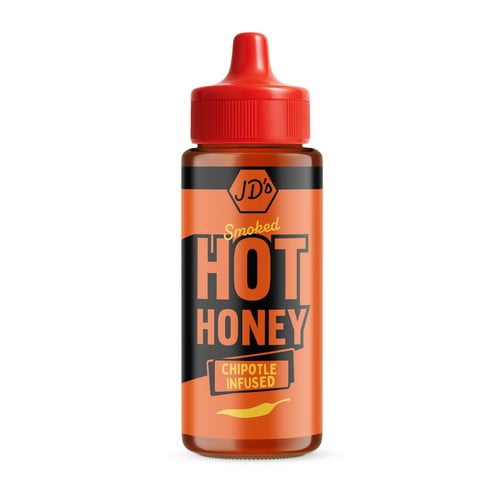 JD's Hot Honey - Smoked Chipotle Infused 260g, British Import (Pack of 2)
