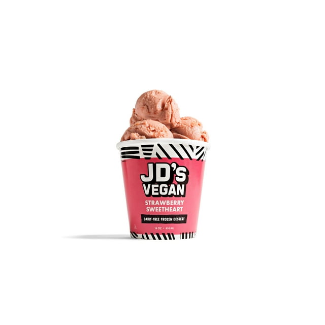 JD's Vegan Strawberry Sweetheart Ice Cream, Pint