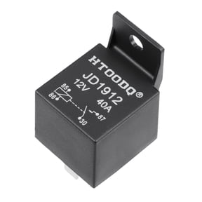 Unique Bargains JD1912 DC 12V Coil 40A 4Pin Automotive Electromagnetic Relay Black