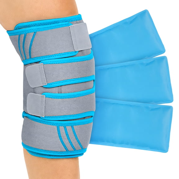 JDCareUSA Knee Ice Wrap 360 Hot & Cold Therapy with 3 Gel Packs for Surgery Recovery, Arthritis, and Sports Injuries
