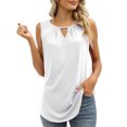 thumbnail image 1 of JDEFEG 2X Tops for Women Plus Size Summer Sleeveless Women Tops Shirts Casual Keyhole Tank Neck Blouses Women's T-Shirts Little Polyester White Xxl, 1 of 7