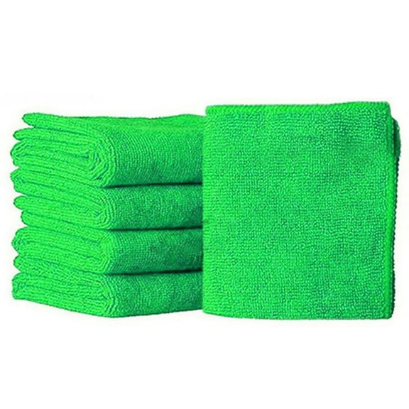 JDEFEG 5Pcs New Cloths Cleaning Duster Microfiber Car Wash Towel Auto Care Detailing Car Cleaning Supplies Green