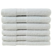 JDEFEG 6Pc Towels Set Soft Absorbent Cotton Towels Larger Wash Cloths Cotton Highly Absorbent Towels for Bathroom Gym Hotel and Spa White