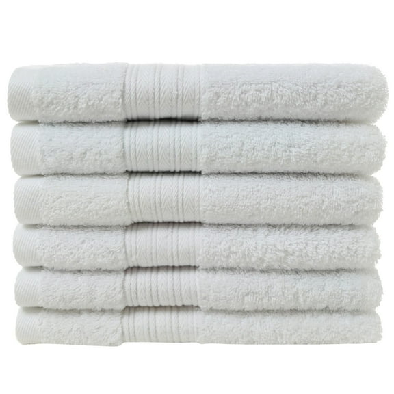 JDEFEG 6Pc Towels Set Soft Absorbent Cotton Towels Larger Wash Cloths Cotton Highly Absorbent Towels for Bathroom Gym Hotel and Spa White