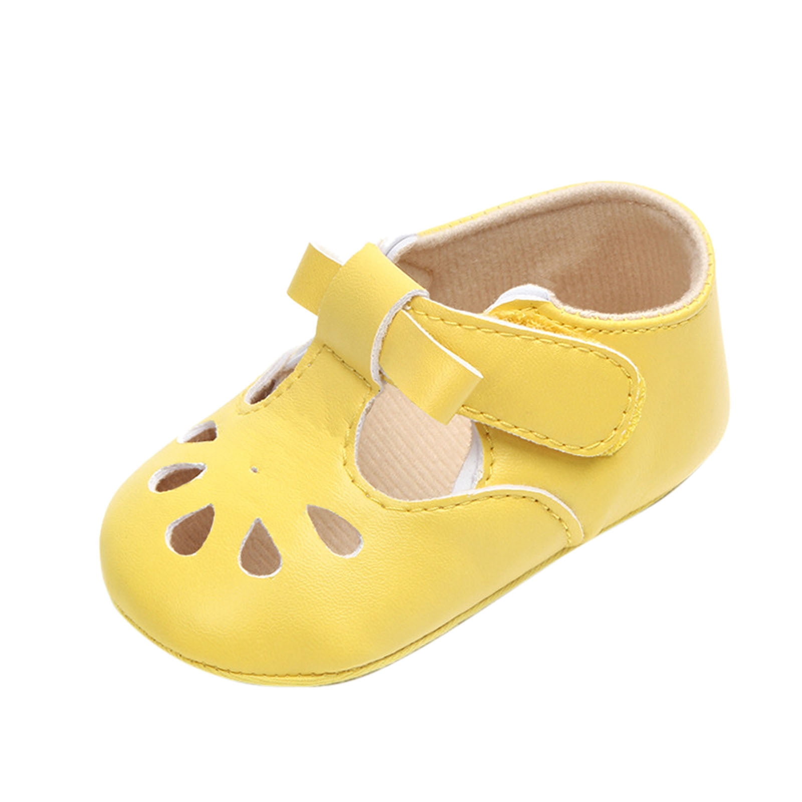 JDEFEG Baby Girl Shoes Size 2 Soft Pierced Slip Prewalker Baby Crib