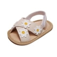 thumbnail image 1 of JDEFEG Baby Sandals 12 Months Girls Open Toe Flower Shoes First Walkers Shoes Summer Toddler Floral Flat Sandals Sandals for Girls Size 11 Artificial Leather Beige 14, 1 of 6