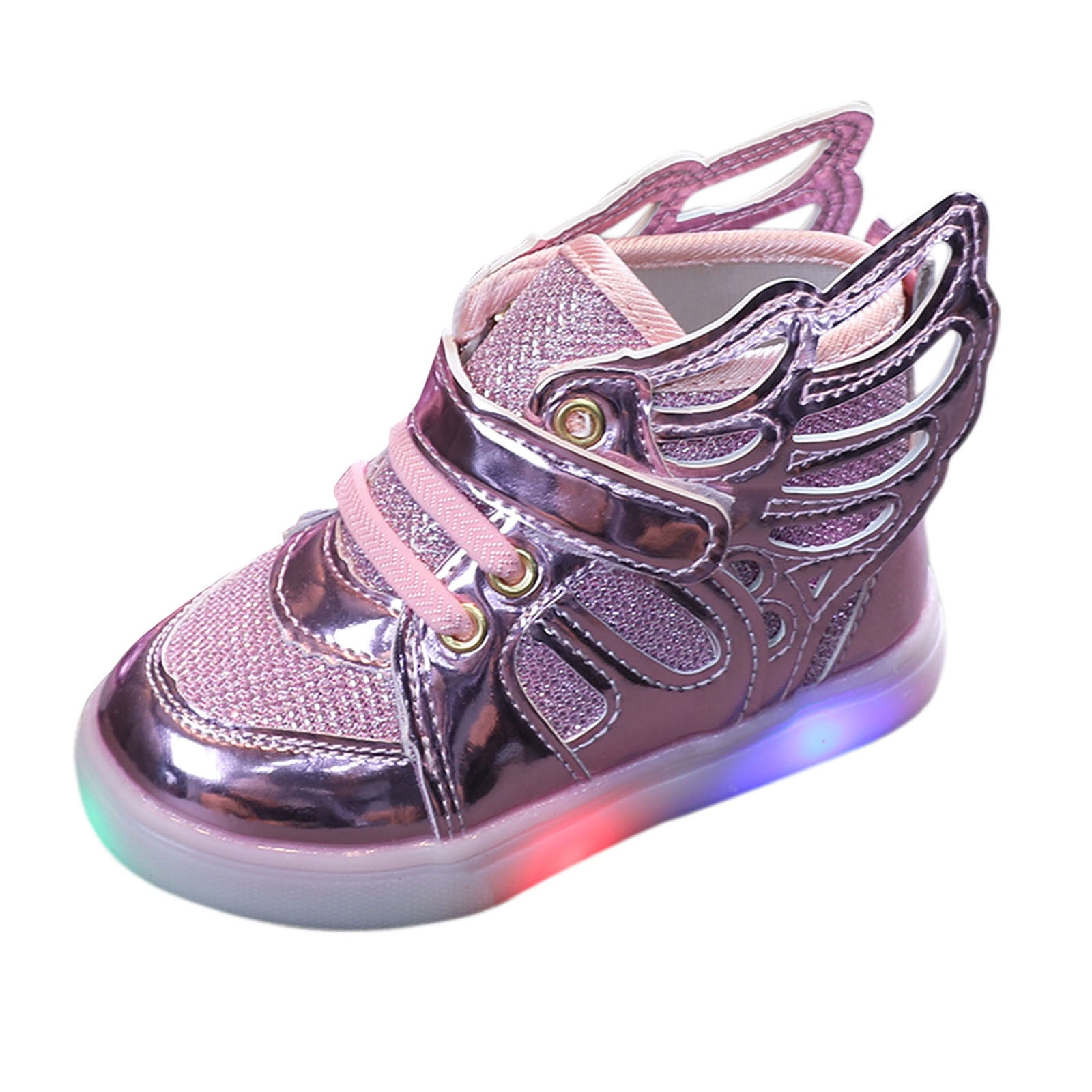 JDEFEG Baby Shoes High Tops Casual Kids Baby Luminous Shoes Led Light
