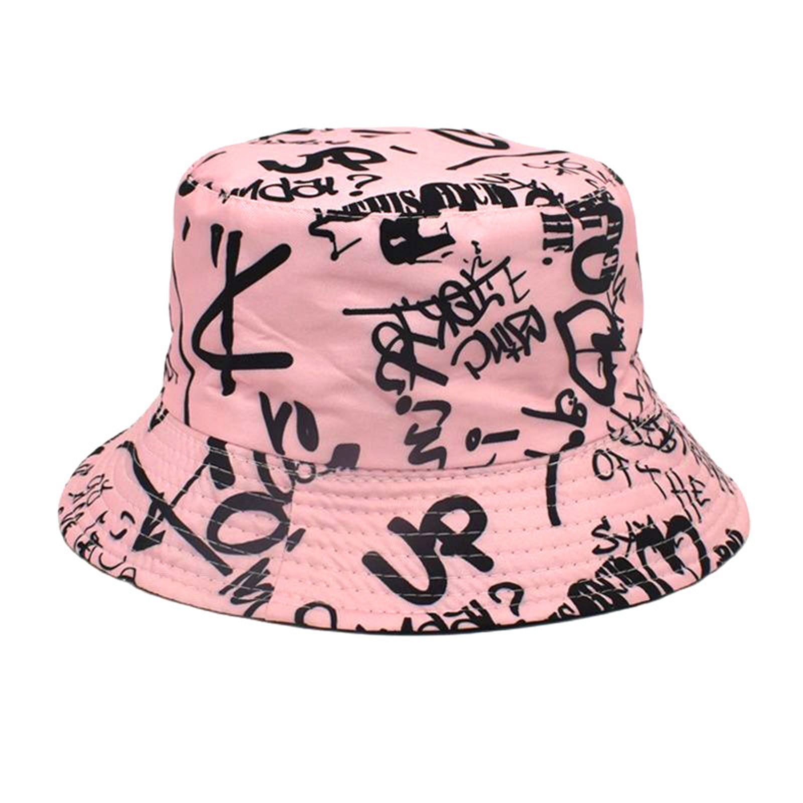 JDEFEG Baseball Cap Bucket Hat Nylon Bucket Hats Letter Print Fisherman
