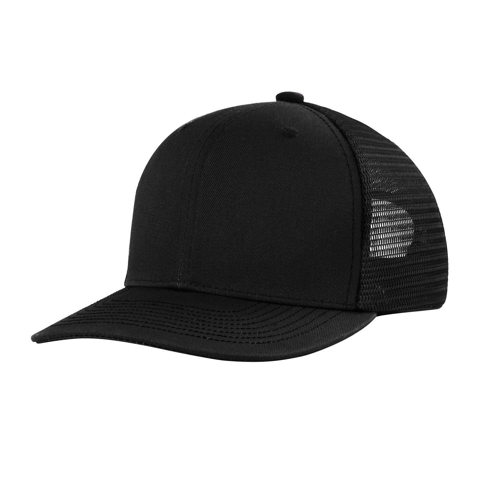 Fsqjgq Baseball Cap Trucker Hats for Men unisex Mesh Baseball Hat Ball Cap Hat Visor Hat Fix Cap Fisherman Hat Hats for Men Women Cotton Blended Black