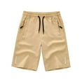 thumbnail image 1 of JDEFEG Boys Joggers Shorts Outdoor Casual Fishing Hiking Summer Beach Shorts Boys Pants Fashion Cool Stretch Ice Silk Shorts Fashion Casual Outdoor Shorts Khaki 8-9 Years, 1 of 3