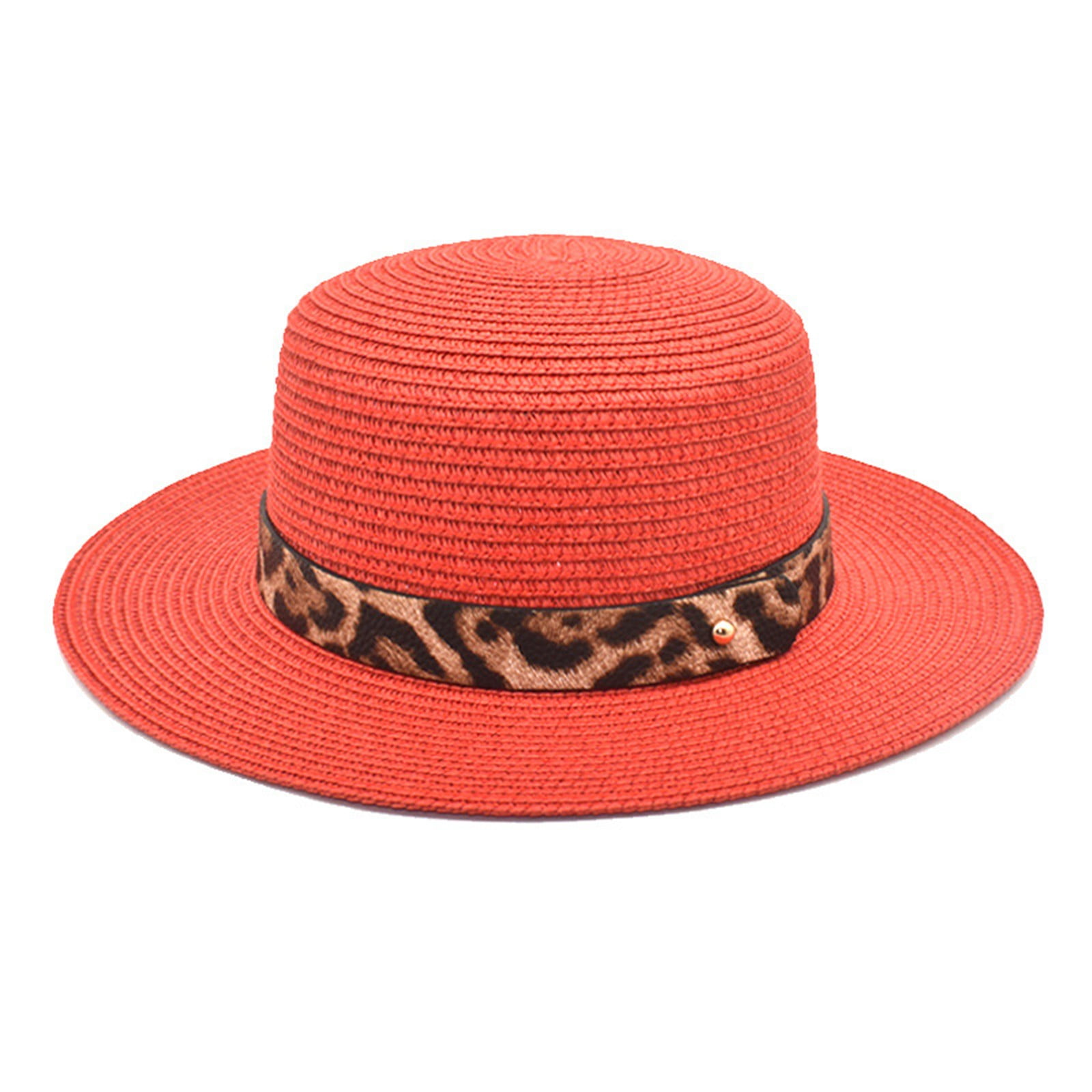 JDEFEG Bucket Hat Children Summer French Ladies Wind Straw Hat Sunshade  Sunscreen Vacation Beach Beach Flat Top Straw Hat Fashion Top Hat Surfing  Hats for Men Red 