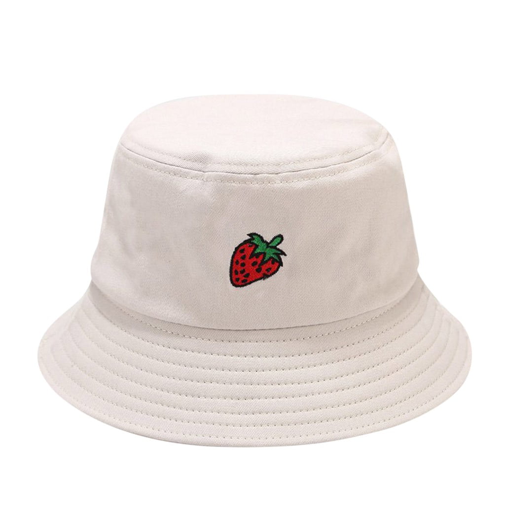 JDEFEG Bucket Hat Cow Hat Sunscreen Strawberry Fisherman Men Women