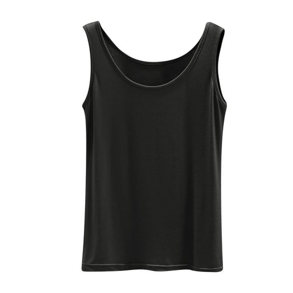 JDEFEG Camisoles for Women Fashion Women's Scoop Neck Sleeveless Knit Ribbed Fitted Casual Crop Tank Top Summer Basic Tank Shirt Dressy Tops for Women Black Size M