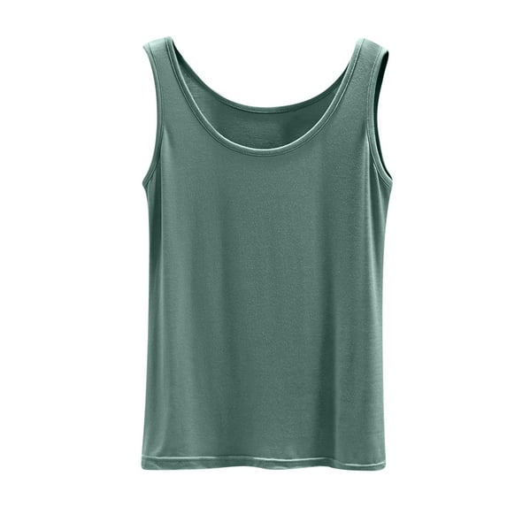 JDEFEG Camisoles for Women Fashion Women's Scoop Neck Sleeveless Knit Ribbed Fitted Casual Crop Tank Top Summer Basic Tank Shirt Dressy Tops for Women Green Size Xl