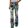 thumbnail image 1 of JDEFEG Casual Pants for Women Stretch Women's Long Multiple Choice Printed Casual Loose Pants Comfortable Micro Flared Pants 70S Bell Bottoms Women O Size Xl, 1 of 7