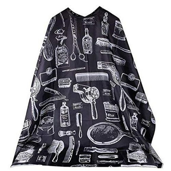 JDEFEG Chef Apron for Men Canvas Shawl Shawl Barber Robe Salon Dress Hair Tarpaulin Pattern Hairdressing Cut Home Textiles Cobbler Apron Smock 2X Polyester Taffeta Black