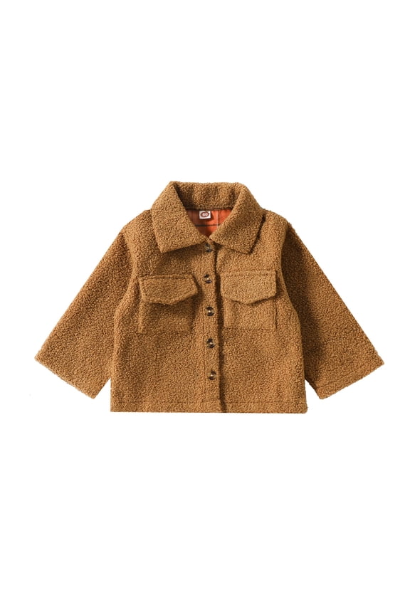 Coat 4T Toddler Boys Long Sleeve Thick Warm Coat Winter for Babys Clothes Coat Jacket Brown Reversible Wearing 18 Month Winter Coat Boys Cotton Blend Brown 120