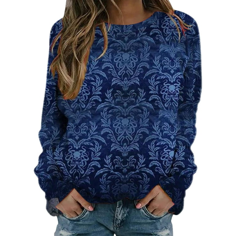 Women's petite crew neck sweatshirts 2025