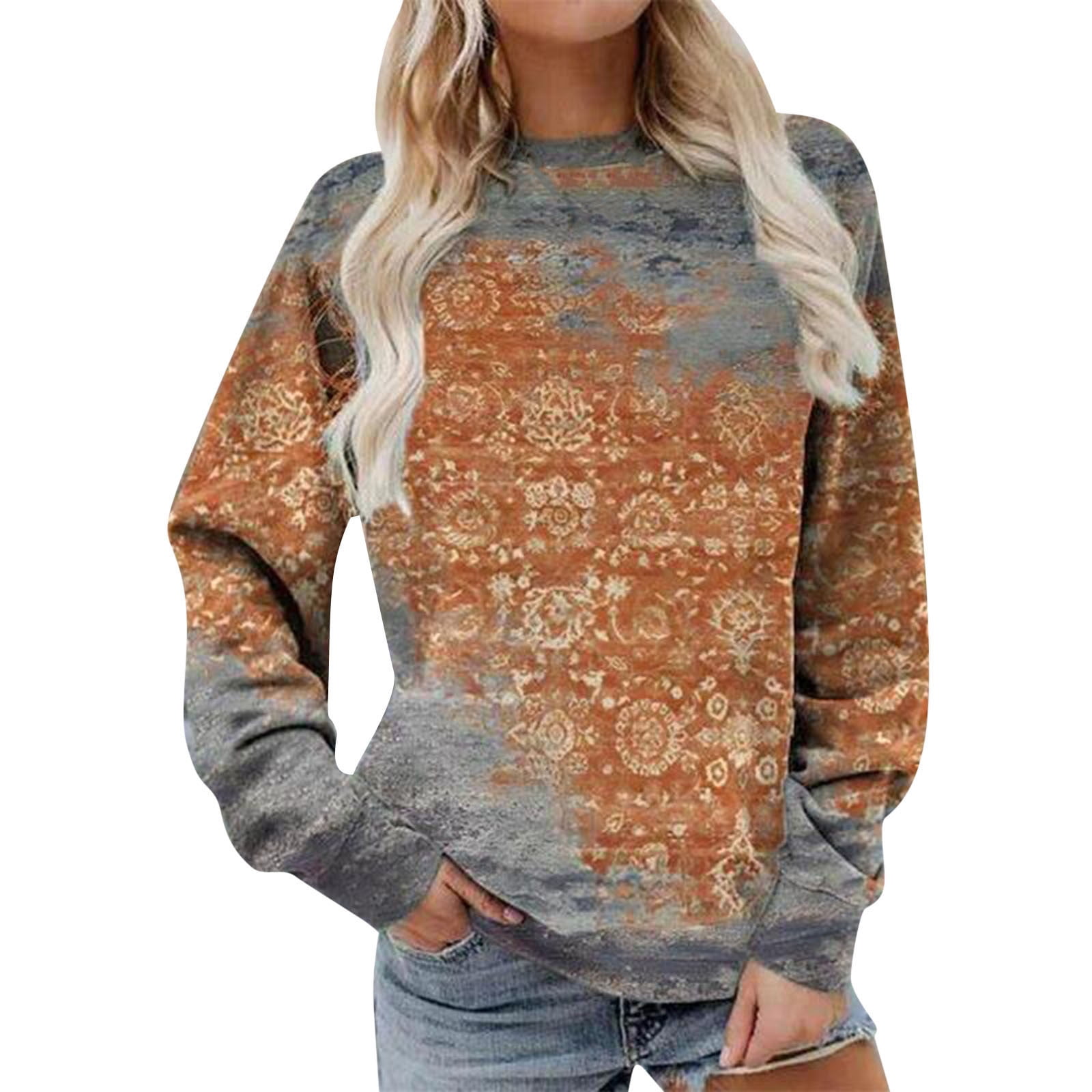 Women's petite crew top neck sweatshirts