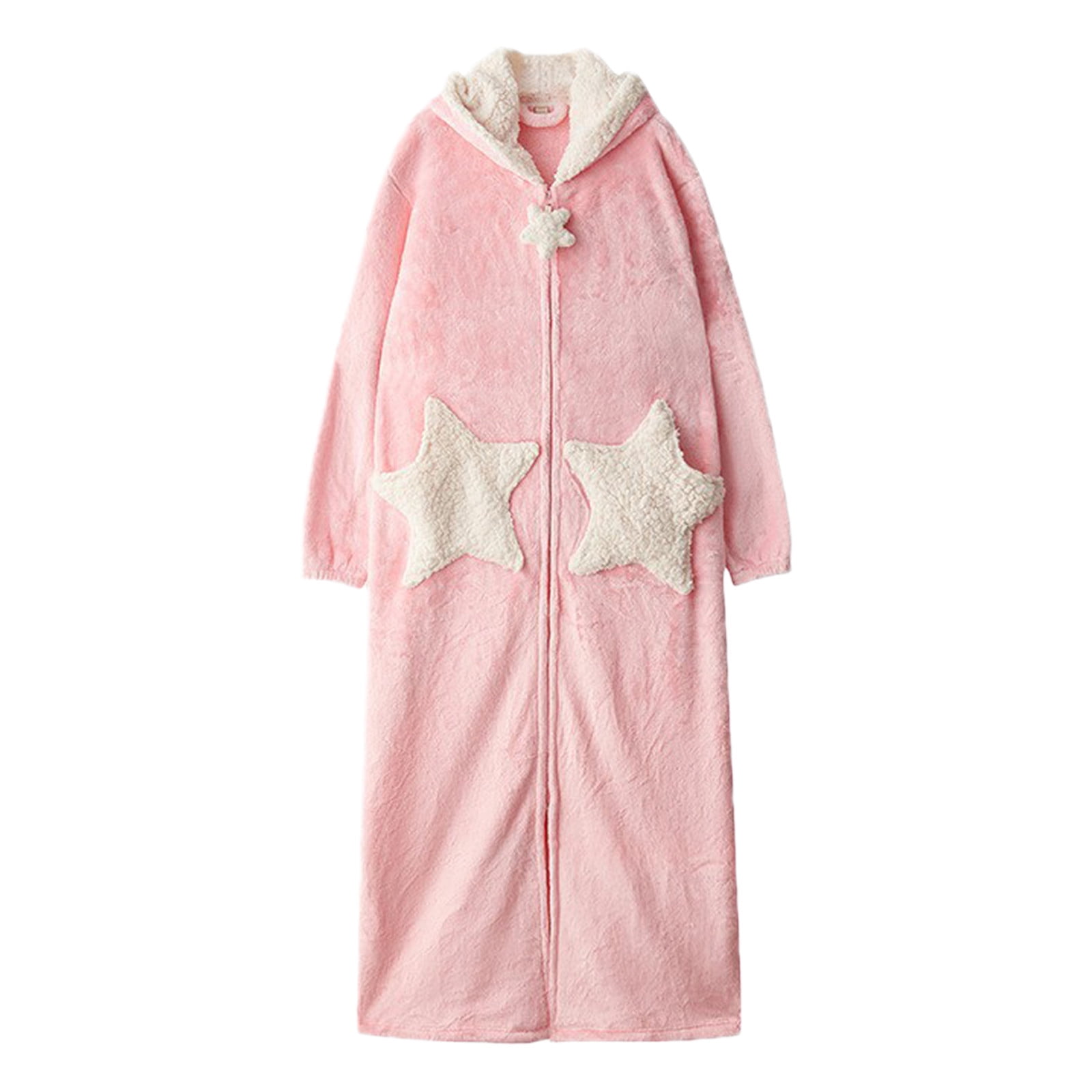 JDEFEG Comfy Robes For Women Long Womens Robe Soft Plush Bathrobe ...