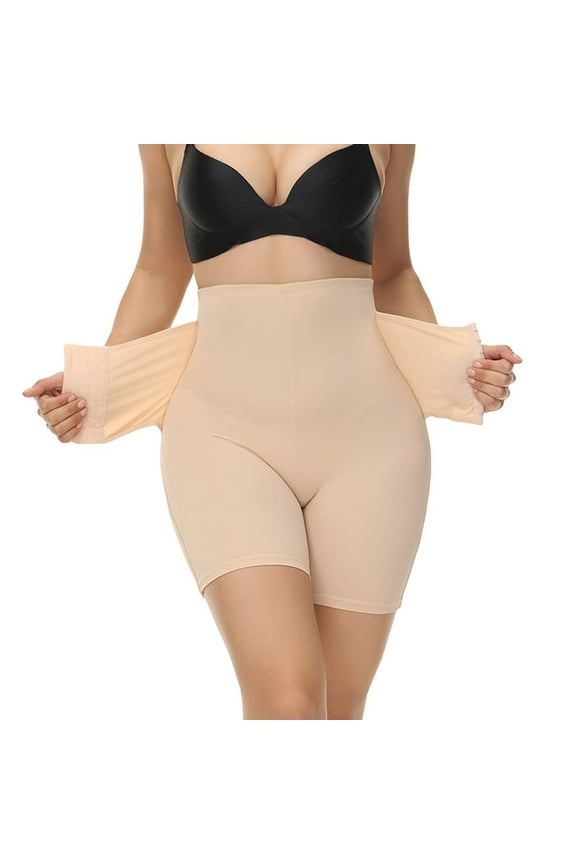 Compression Garments Women Women Solid Buckle Pants Shaping Button High Waist Underwear Shapewear Stomach Compression for Women Polyester,Spandex Beige M
