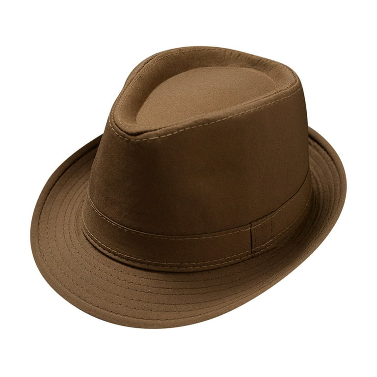 JDEFEG Cowboy Hat for Women Men and Women Unisex British Style Solid Color  Jazz Hat Sun Hat Mowing Hat Women Sun Protection Essential Polyester Coffee