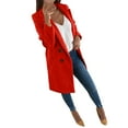 thumbnail image 1 of JDEFEG Cute Fall Jackets for Women Women Soft Coat Long Sleeve Hairy Open Pocket Front Short Cardigan Suit Jacket Solid Button Long Coat en Anorak Jacket Women Red XXXXL, 1 of 8