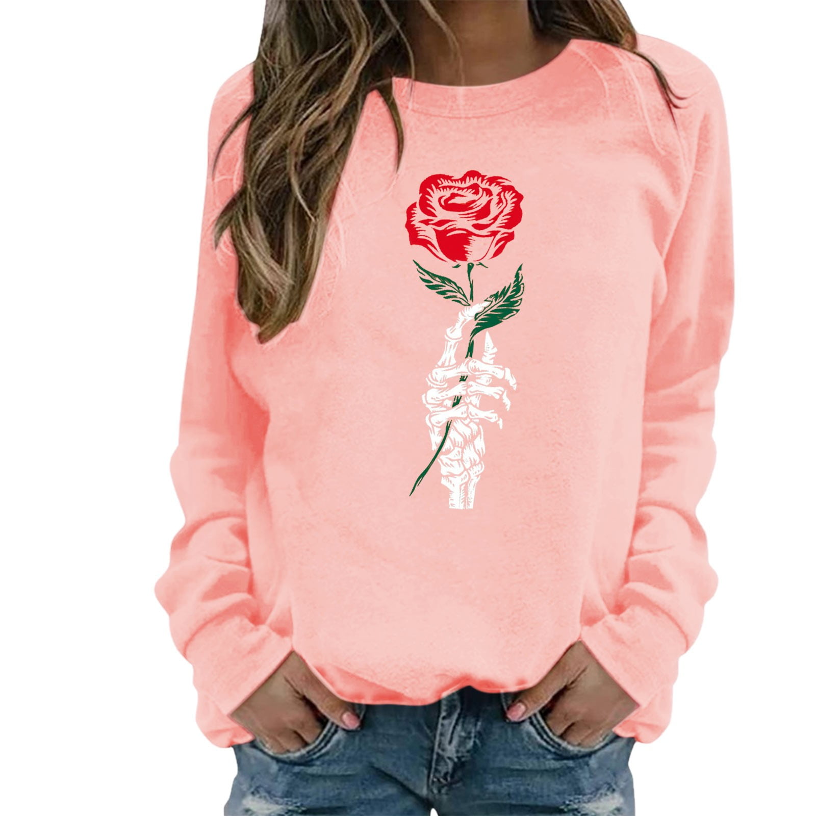 Rose clearance sweatshirt womens