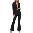 thumbnail image 1 of JDEFEG Dressy Wedding Pant Suits Ladies Autumn Winter Long Sleeved Suit Trousers Suit Elegant Suit Casual Pant Suits Women Work Pants for Women Polyester, Cotton Blends Black M, 1 of 8