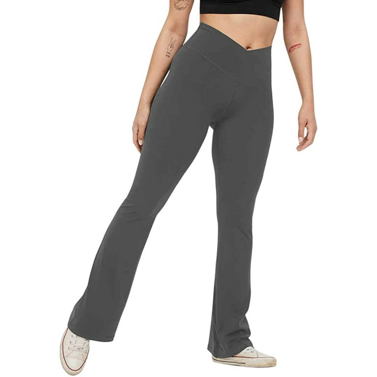 JDEFEG Flare Yoga Pants with Pockets Fitness Running Yoga Pants Out Workout  Leggings Sports Women Yoga Pants Workout Leggings with Side Pocket Cotton