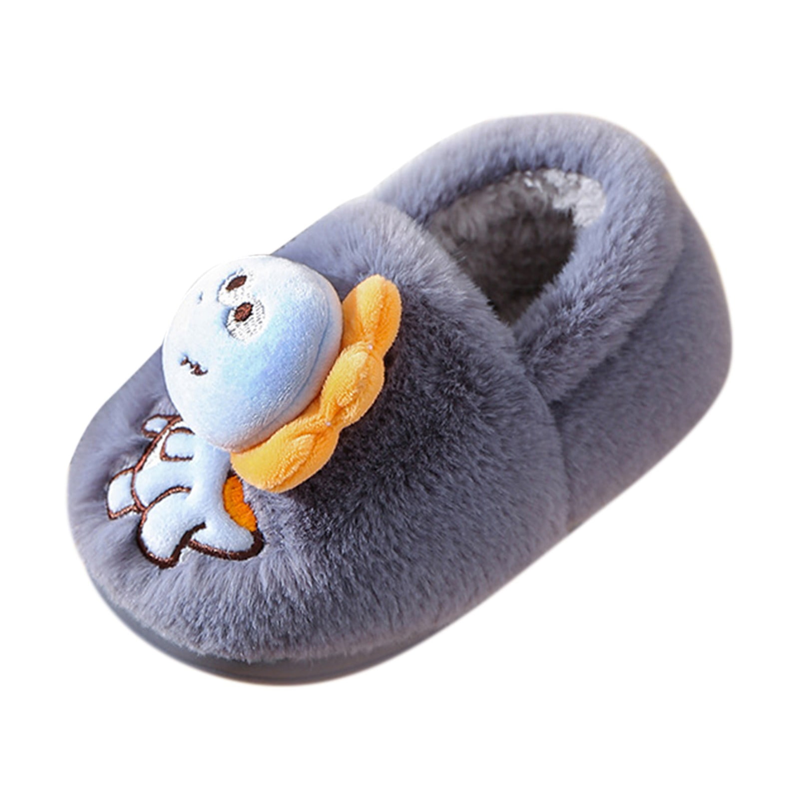 JDEFEG Fuzzy Indoor Slipper Dinosaur Slippers for Kids Memory Foam