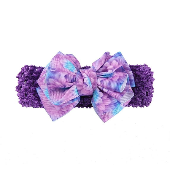 JDEFEG Girl Hairband Toddler Baby Girls Flower Headband Floral Prints Bowknot Elastic Hair Band for Preemie Head Bows Baby Girl Bows Nylon C