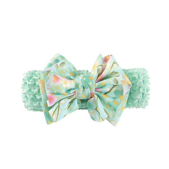 JDEFEG Girl Hairband Toddler Baby Girls Flower Headband Floral Prints Bowknot Elastic Hair Band for Preemie Head Bows Baby Girl Bows Nylon K