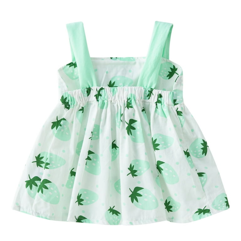JDEFEG Girl Outfit Sleeveless Dress Kids Girls Summer Baby Toddler Heart  Clothes Princess Fruit Girls Dress&Skirt Simple Girls Dress Cotton Blend