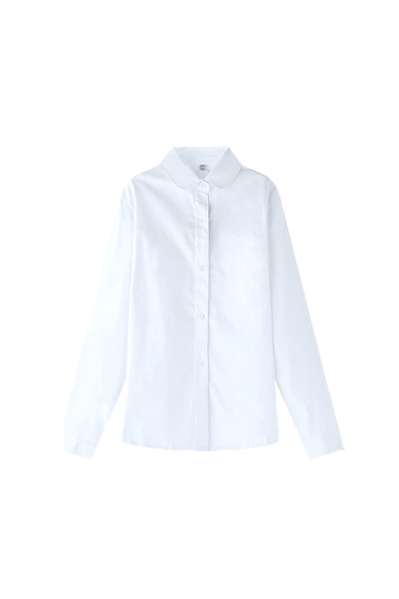Girls Clothes Long Sleeves Wear Kids Baby Formal Chlidren Tops Girls White Button Shirts Blouse Boys Girls Tops Girls Dress Tops Size 12 Cotton Blend White 130