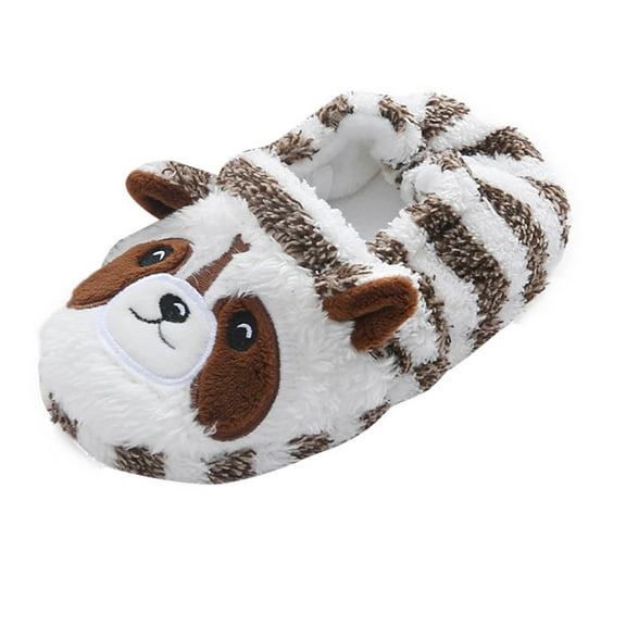 JDEFEG Girls Dress Shoes Glitter Childrens Girl Cotton Slippers Cute Stereoscopic Cartoon Animals Warm Indoor Non Slip Cotton Slippers Toddler Winter Shoes Girls Mesh Brown S