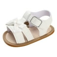 thumbnail image 1 of JDEFEG Girls' Sandals Soft Open Toe Summer Sandals Flower Princess Shoes Children Flat Bottom Light Buckle Cute Bow Comfortable Toddler Girls Shoes White Size 4, 1 of 9