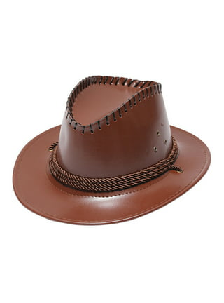 Lesa Collection Capri Leather Hat for Men and Women Cowboy Cowgirl Outback Western Hat