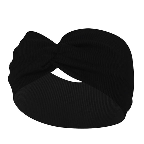 JDEFEG Headbands for Women Absorbed Sport Headband Soft Knotted Headbands for Daily Life Yoga Workout Running Sport Non Slip Sweat Hair Wrap for Girls Black