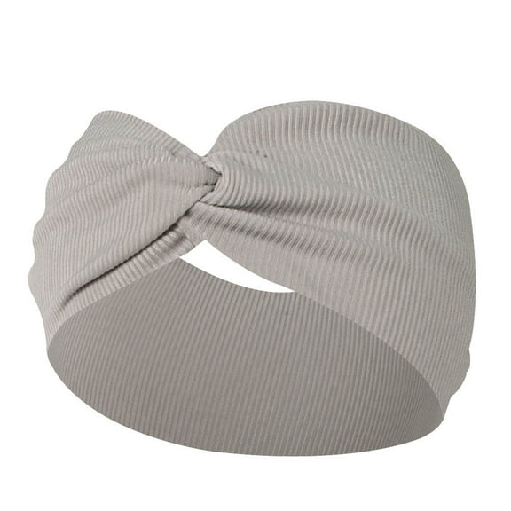 JDEFEG Headbands for Women Absorbed Sport Headband Soft Knotted Headbands for Daily Life Yoga Workout Running Sport Non Slip Sweat Hair Wrap for Girls Grey